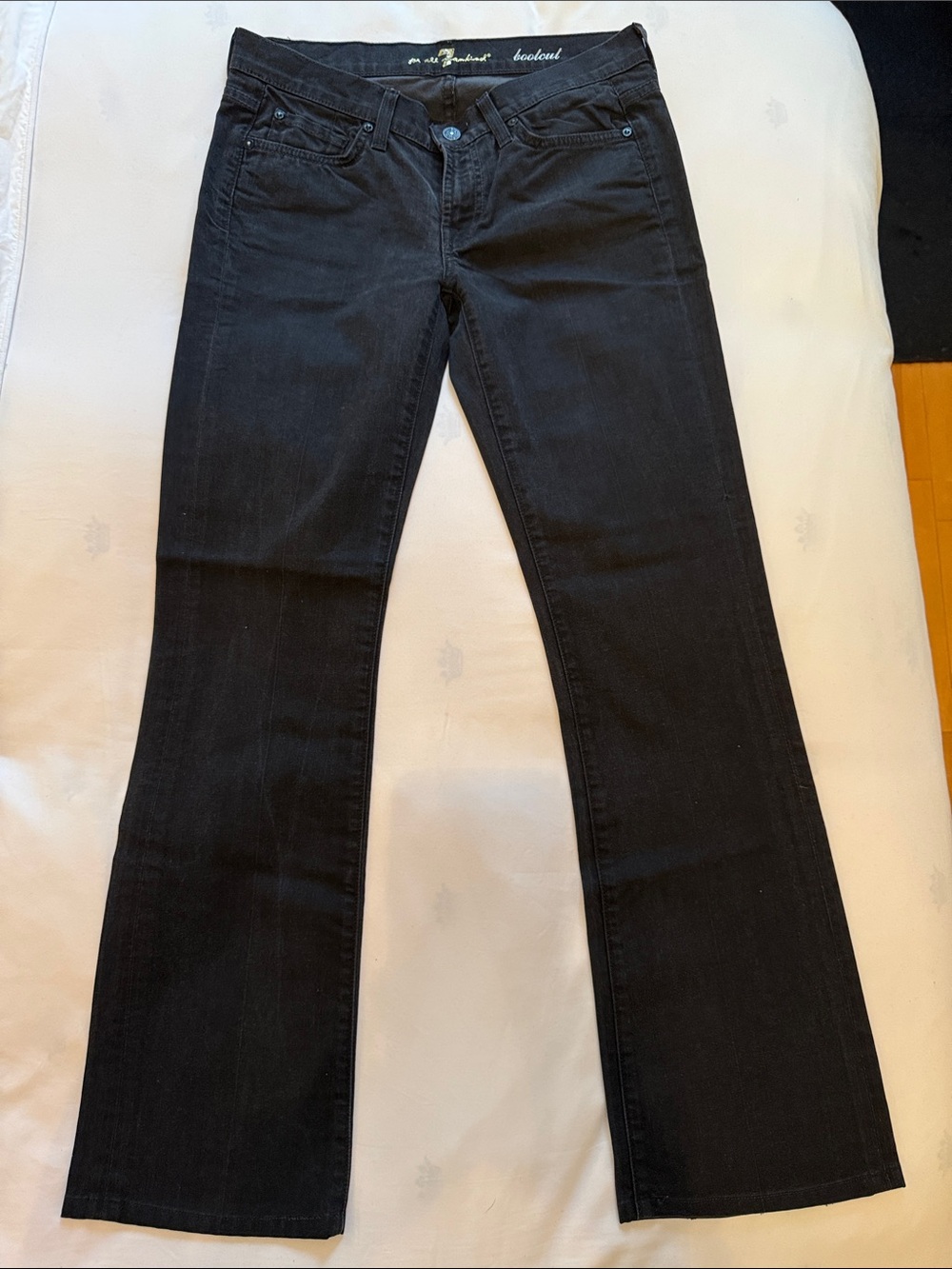 7 For All Mankind Women's Black Flare Jeans
